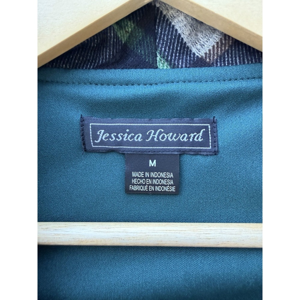 Women's Tartan Plaid Cowl‎ Neck Puff Sleeve Midi Dress Size M Academia Teacher - Picture 2 of 11